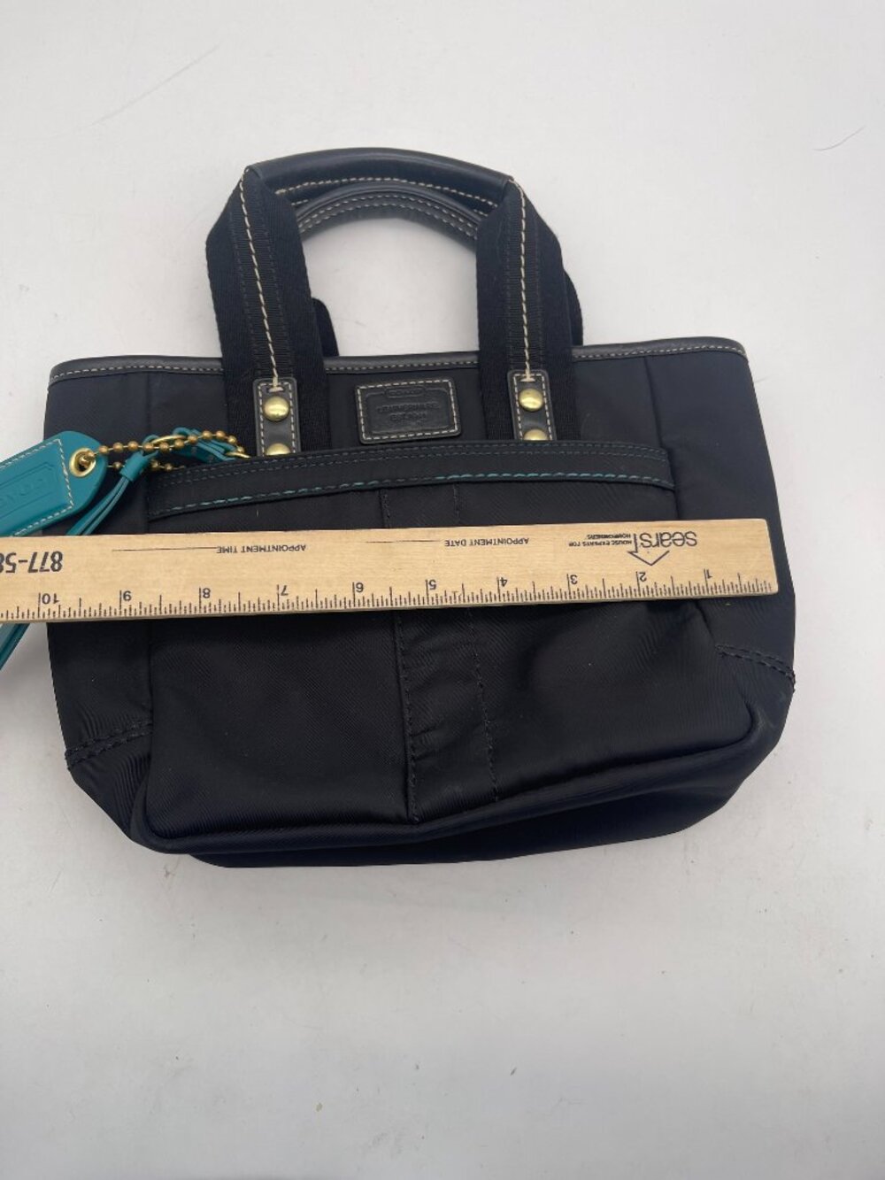 Coach Mini Hampton Tote Black Nylon Leather Accents F10694 Y2K - Picture 4 of 14